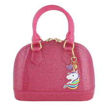 Load image into Gallery viewer, Cate in Hot Pink Sparkle: Unicorns Edition Kids Jelly Purse