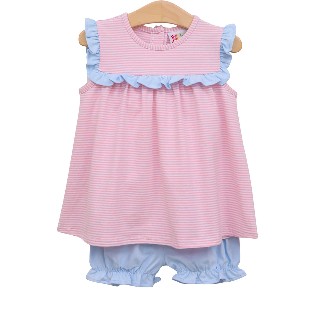 Bella bloomer set-pink stripe light blue