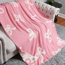 Load image into Gallery viewer, Adult ribbon pattern Throw Blanket : Pink
