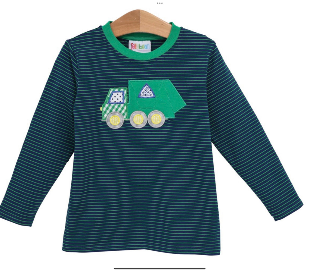 Garbage truck applique shirt by jellybean