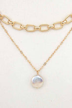 Load image into Gallery viewer, FRESHWATER PEARL CHAIN LAYERED NECKLACE SET 06: GOLD
