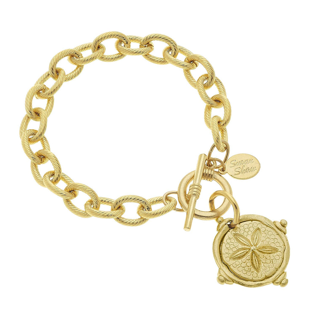 Gold Sand Dollar Bracelet