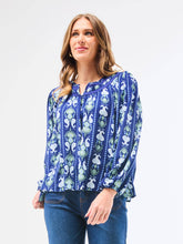 Load image into Gallery viewer, Janelle Top | Ikat Stripe Navy
