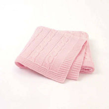 Load image into Gallery viewer, Cable Stroller Quilt COTTON - Baby Quilt Blanket Swaddle: Pink Cable
