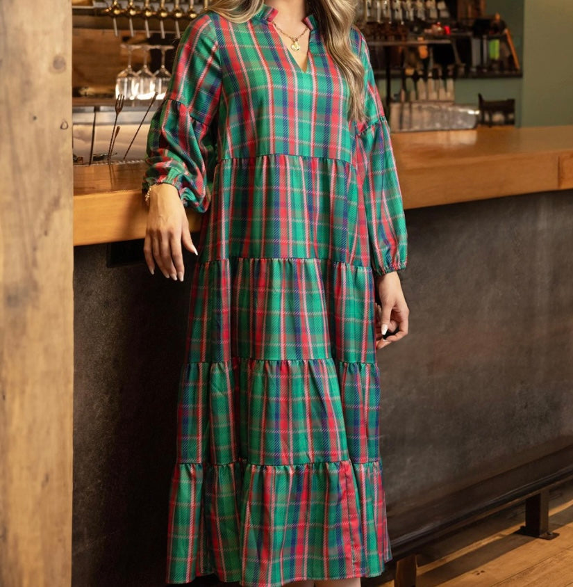 Christina Plaid about you dress