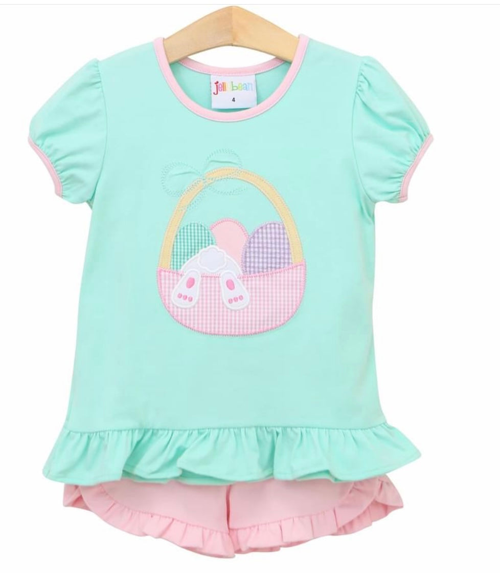 Easter Basket Ruffle Short Set
