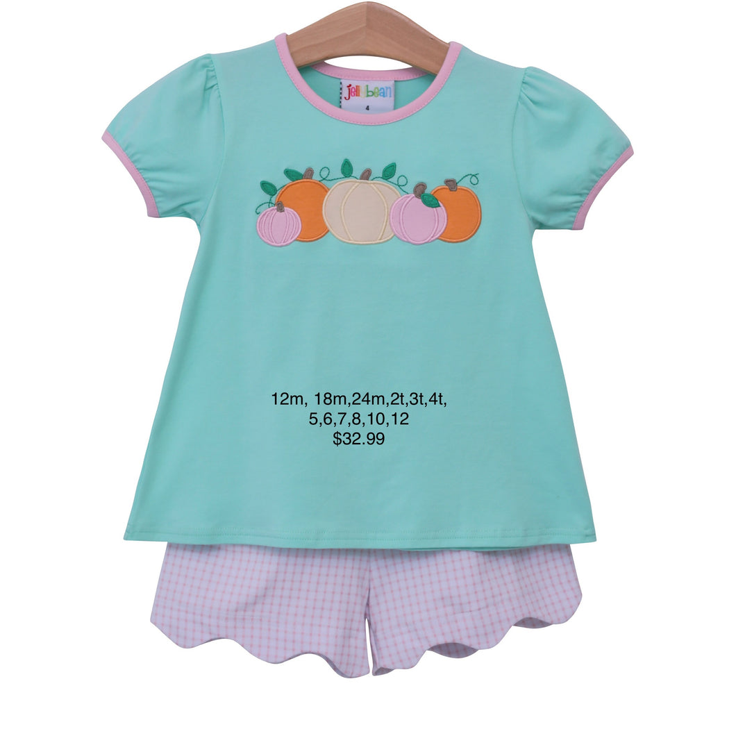 Pastel Pumpkin Scalloped short Set