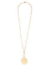 Load image into Gallery viewer, Double-Strand Gold Link Coin Necklace: Matte Gold
