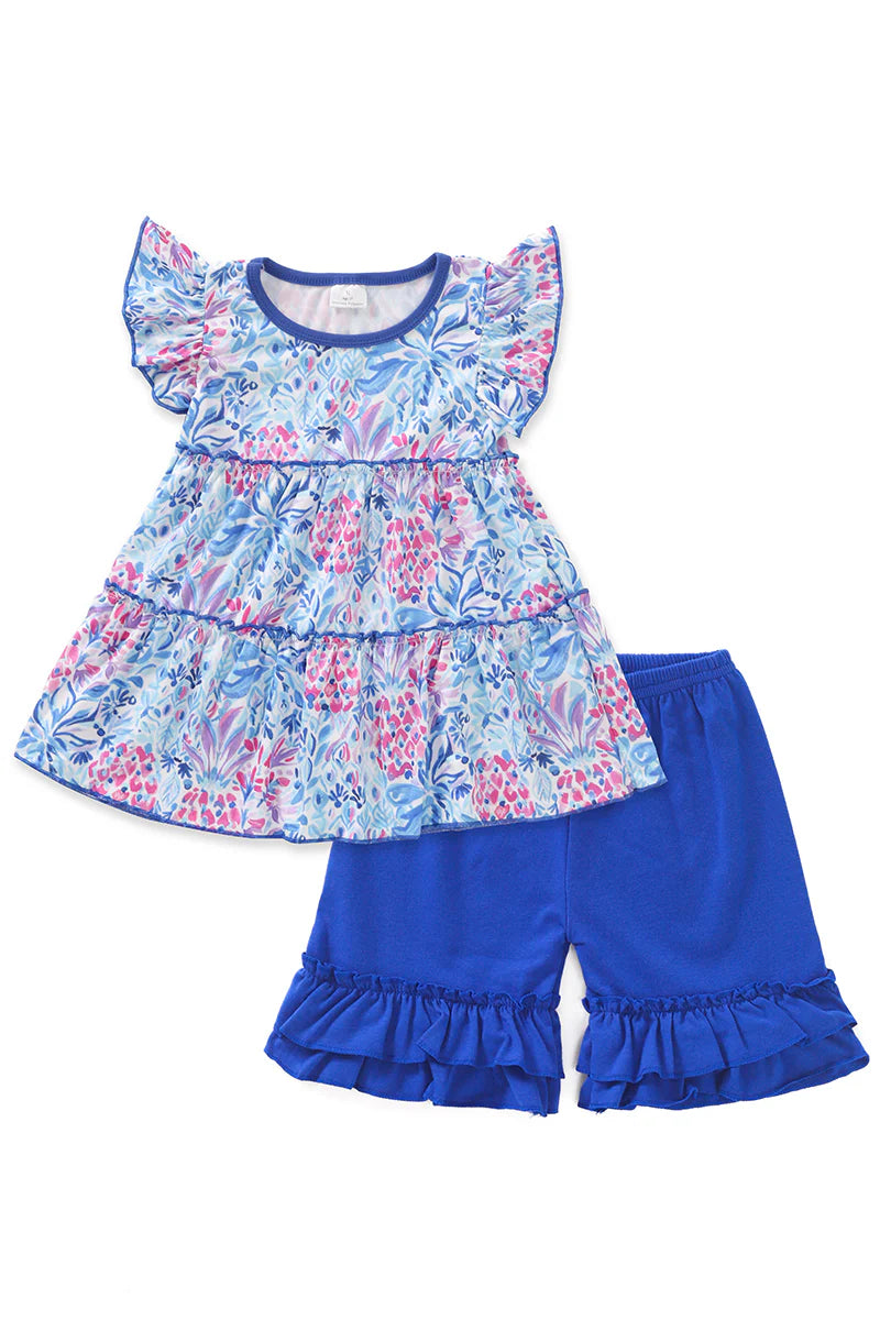 Navy Floral Collection Girls Set