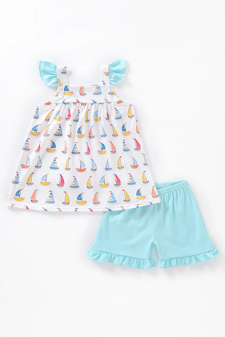 Sailboat Print collection Girls Set