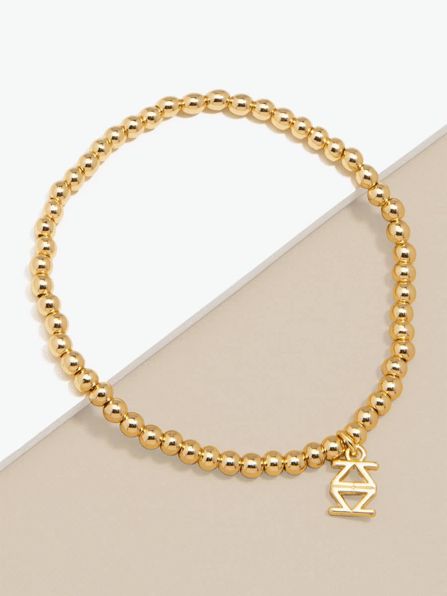 Small Metal Beaded Bracelet: Gold