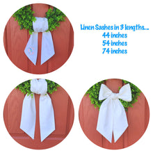 Load image into Gallery viewer, White Linen Sash: White / 74 inch
