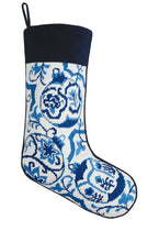 Load image into Gallery viewer, Chinoiserie Ornament Embroidered Needlepoint Stocking
