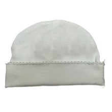 Load image into Gallery viewer, Hat (Picot Trim) Baby Gift, Hospital, Embroidery, Monogram: White with White trim
