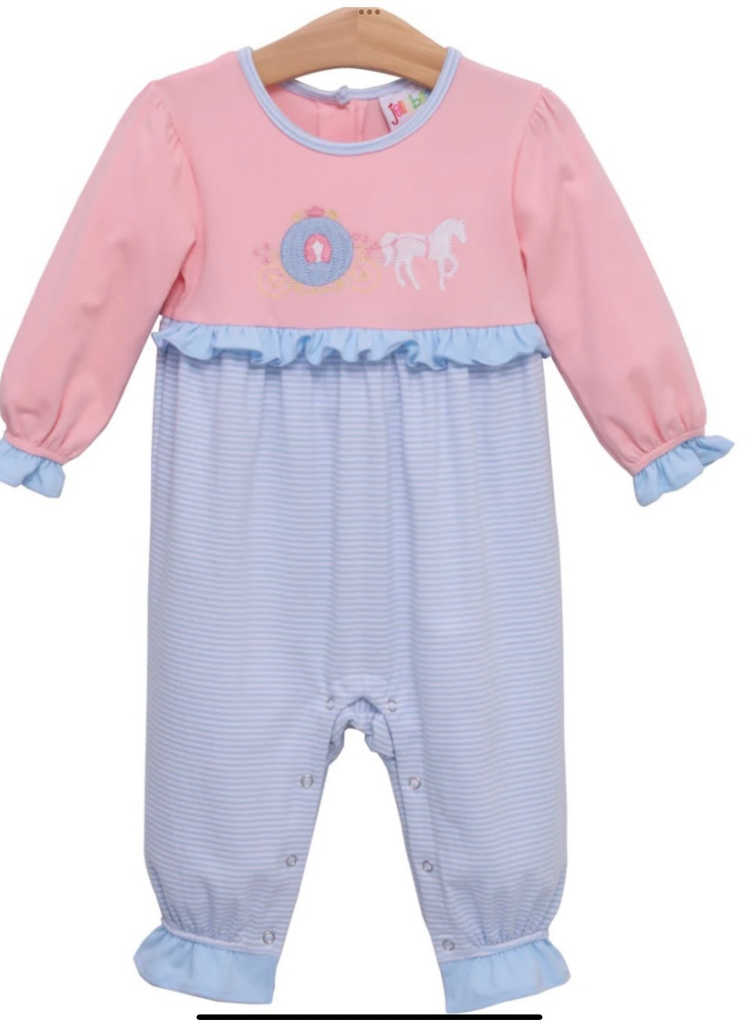 Princess Carriage Embroidery Romper