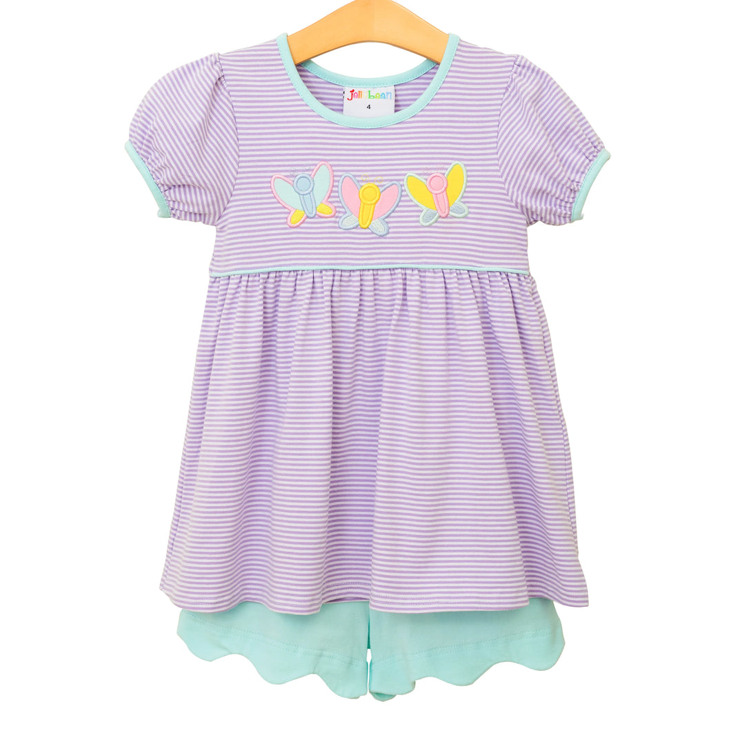 Butterfly Trio Scallop short set