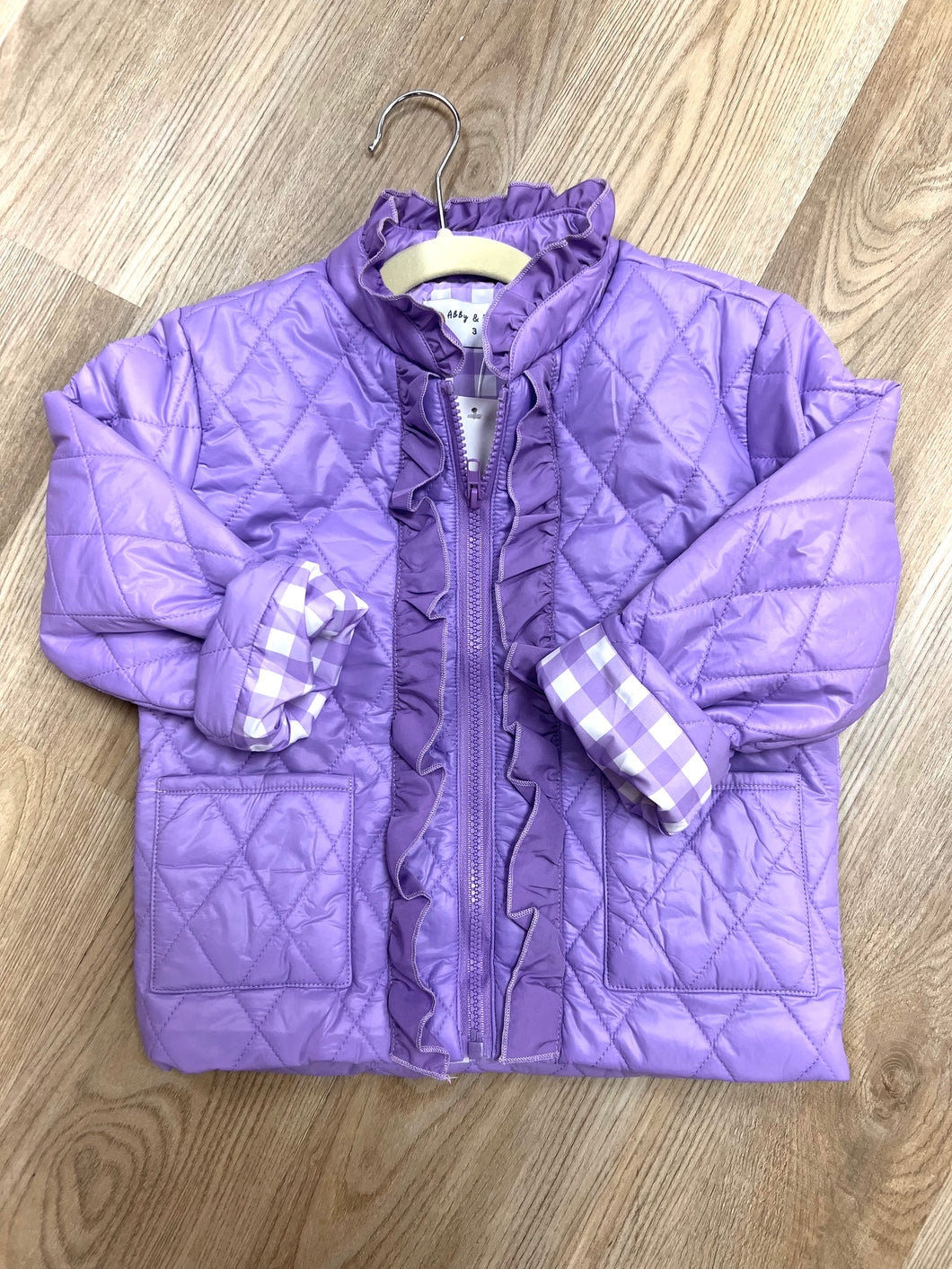 Lavender Ruffle quilted coat