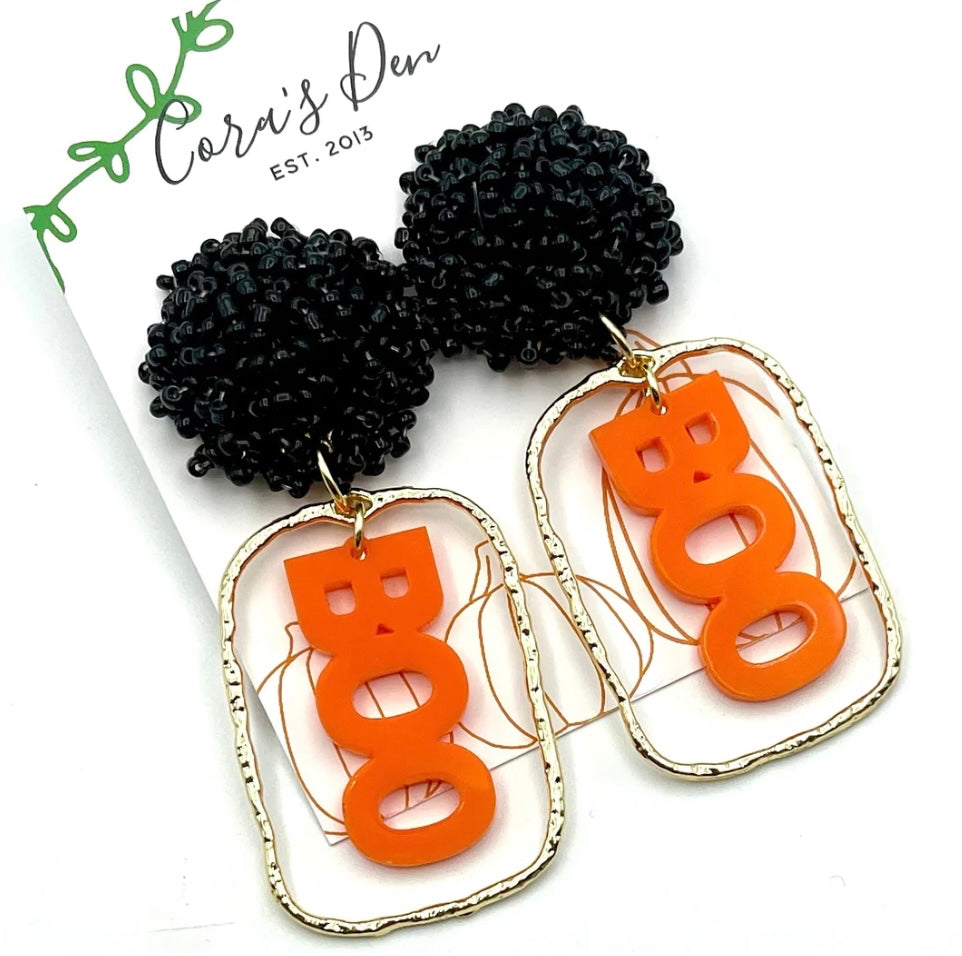 Halloween Boo Frame Earrings