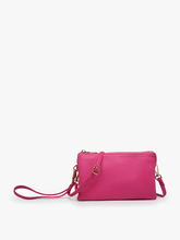 Load image into Gallery viewer, M013 Riley Monogrammable 3 Compartment Crossbody/Wristlet: Saddle
