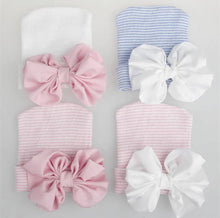 Load image into Gallery viewer, Sweet Hospital Hat: White with Pink bow
