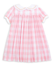 Load image into Gallery viewer, Proper Pumpkins Pink Gingham A-Line Dress with Pumpkin Embroidery: 2T
