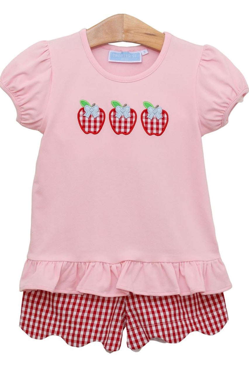 Apple Trio ruffle Short Set by trotter Street