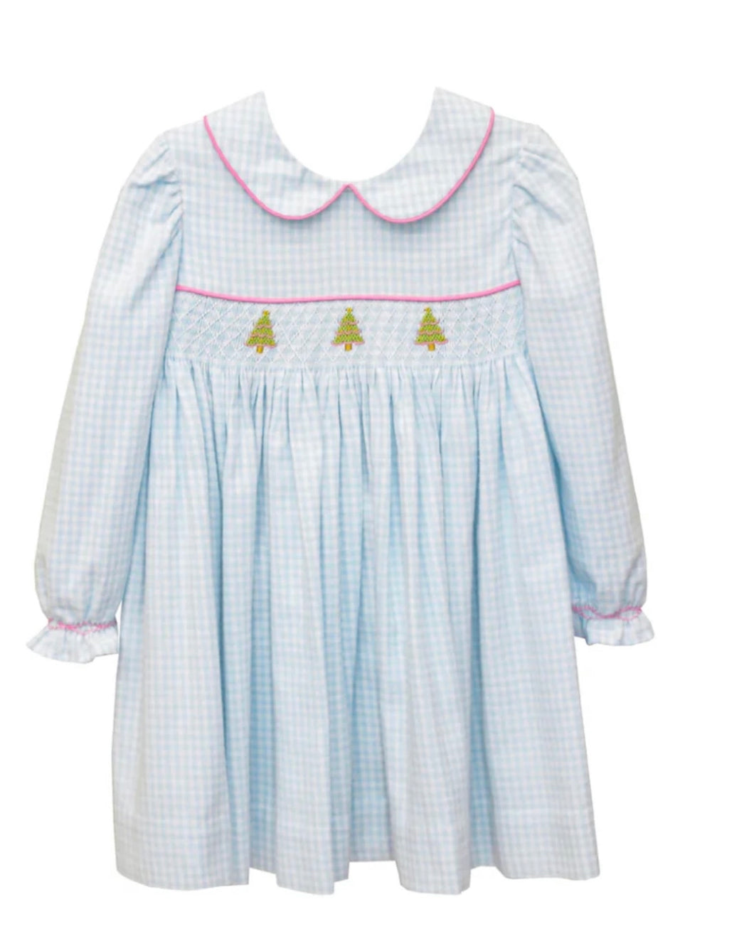 Christmas Tilbury Dress light blue check by zuccini kids