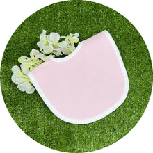 Load image into Gallery viewer, Pink Cotton Pique Baby Bib: With ric rac
