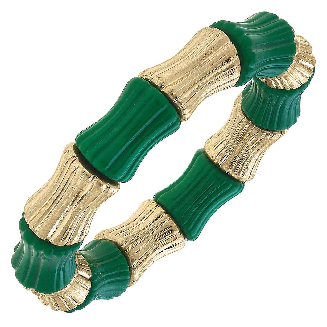 Kai Bamboo Stretch Bracelet: Green 25136b-gn