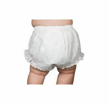 Load image into Gallery viewer, Double Seat Panty - Diaper Cover: 0-3 mos / White Eyelet Trim
