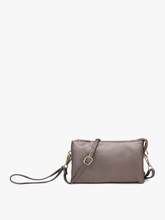 Load image into Gallery viewer, M013 Riley Monogrammable 3 Compartment Crossbody/Wristlet: Saddle
