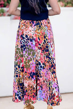 Load image into Gallery viewer, Melissa Multicolor Abstract Print Ruffled Maxi picture appears navy but it is black in person
