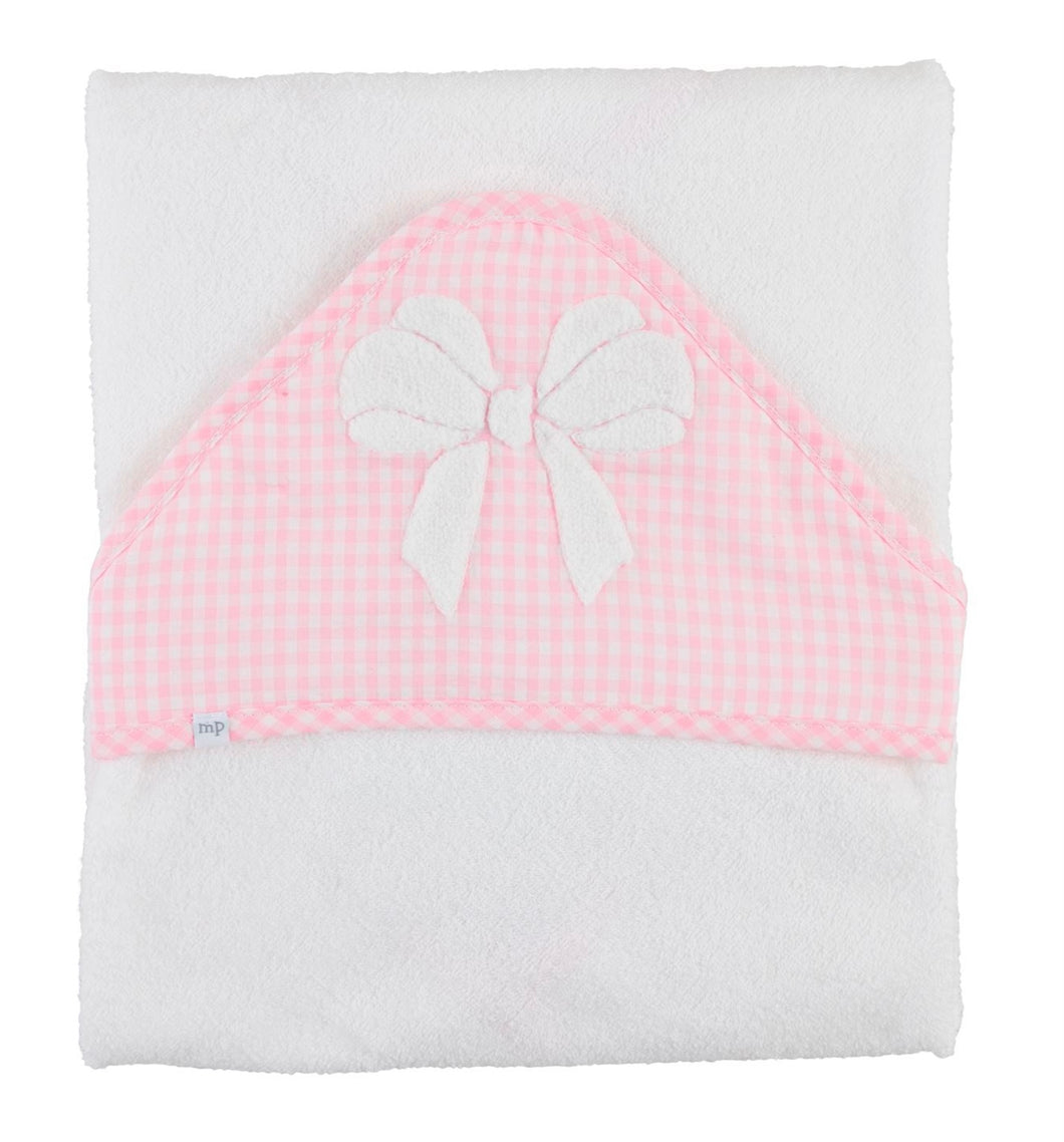 Boucle Bow hooded towel by Mudpie