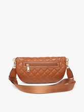 Load image into Gallery viewer, M2402 Sylvie Quilted Belt Bag w/ Chain Strap: Brown
