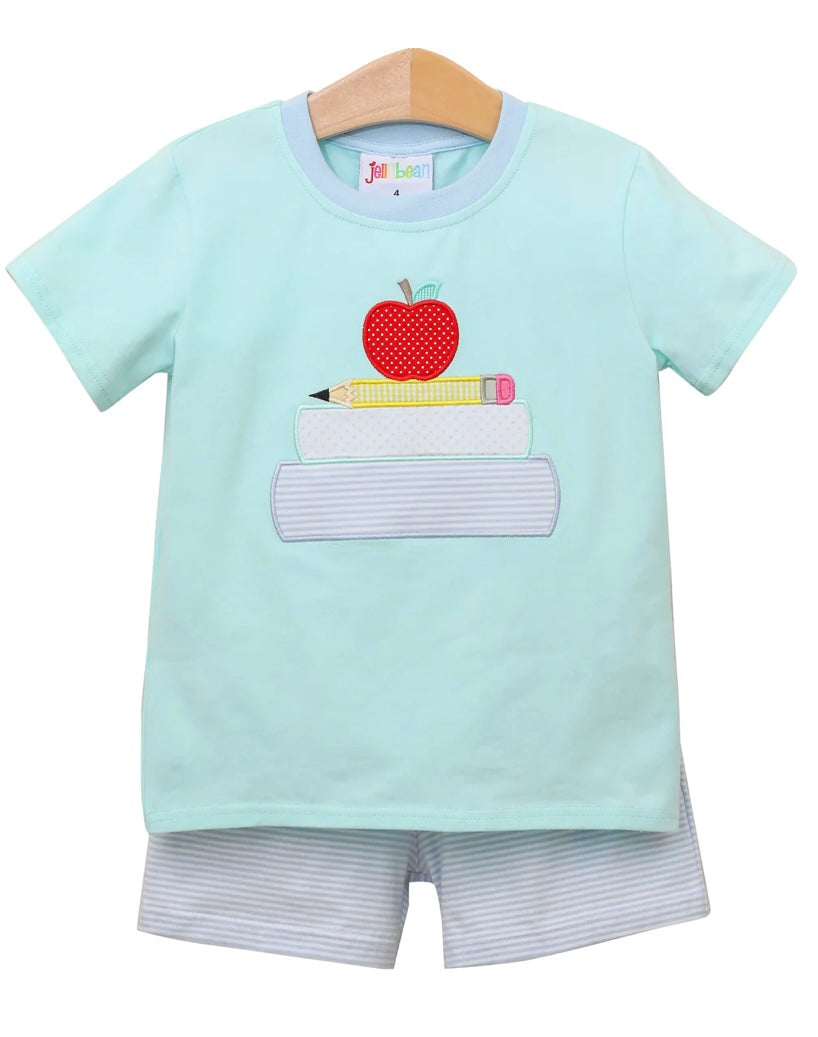 School book stack short set by jellybean