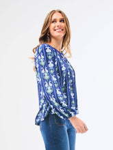 Load image into Gallery viewer, Janelle Top | Ikat Stripe Navy
