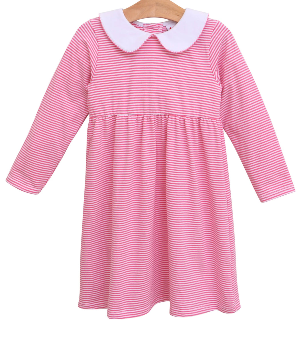 Charlotte long sleeve pink stripe dress