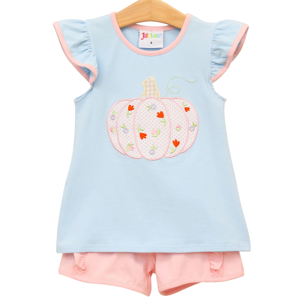 Autumn Pumpkin Ruffle Short Set by jellybean