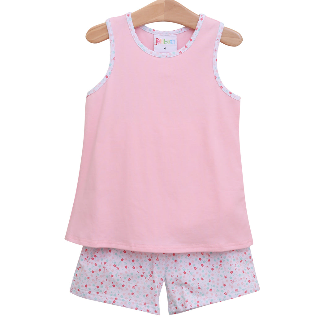 Summer floral bow back short set-pre order please only check out with this if the invoice was sent via email.