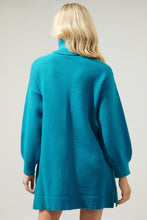 Load image into Gallery viewer, Shawnee Waffle Knit Turtleneck Sweater Dress: Emerald
