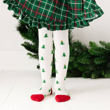 Load image into Gallery viewer, Christmas Tree Knit Tights: 6-12 MONTHS
