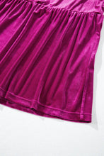 Load image into Gallery viewer, Velvet Shirred Waist Tiered Maxi Dress: Red Dahlia / 95%Polyester+5%Elastane
