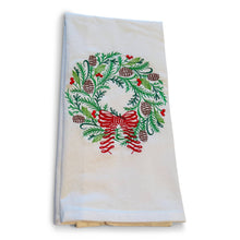 Load image into Gallery viewer, Towel - Swirl Wreath with Bow
