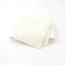 Load image into Gallery viewer, Cable Stroller Quilt COTTON - Baby Quilt Blanket Swaddle: Blue Cable
