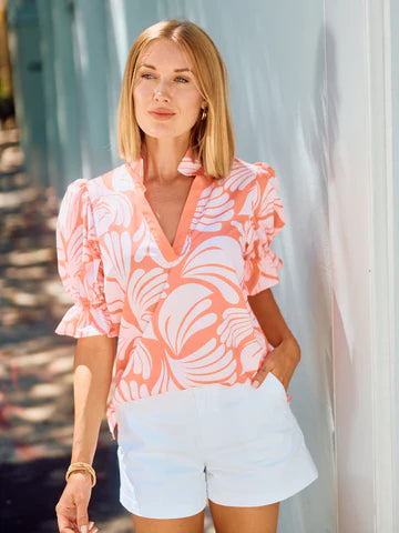 Jessica Sail Away Top Coral