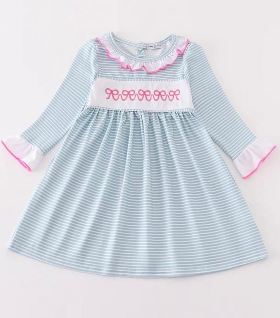 Blue Stripe Bow Collection dress