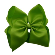 Load image into Gallery viewer, 6 inch Solid Grosgrain Bow/French Barrette: Green / 6 Inch
