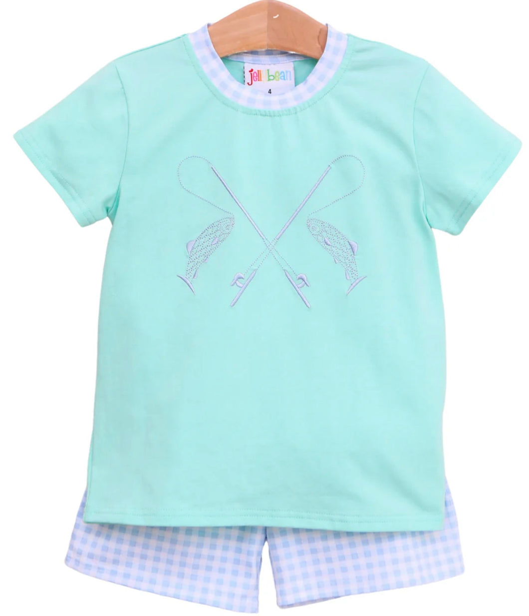 Fishing embroidery short set by jellybean