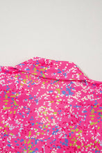 Load image into Gallery viewer, Abstract Print Collared V Neck Babydoll Blouse: Bonbon / 100%Polyester-runs large
