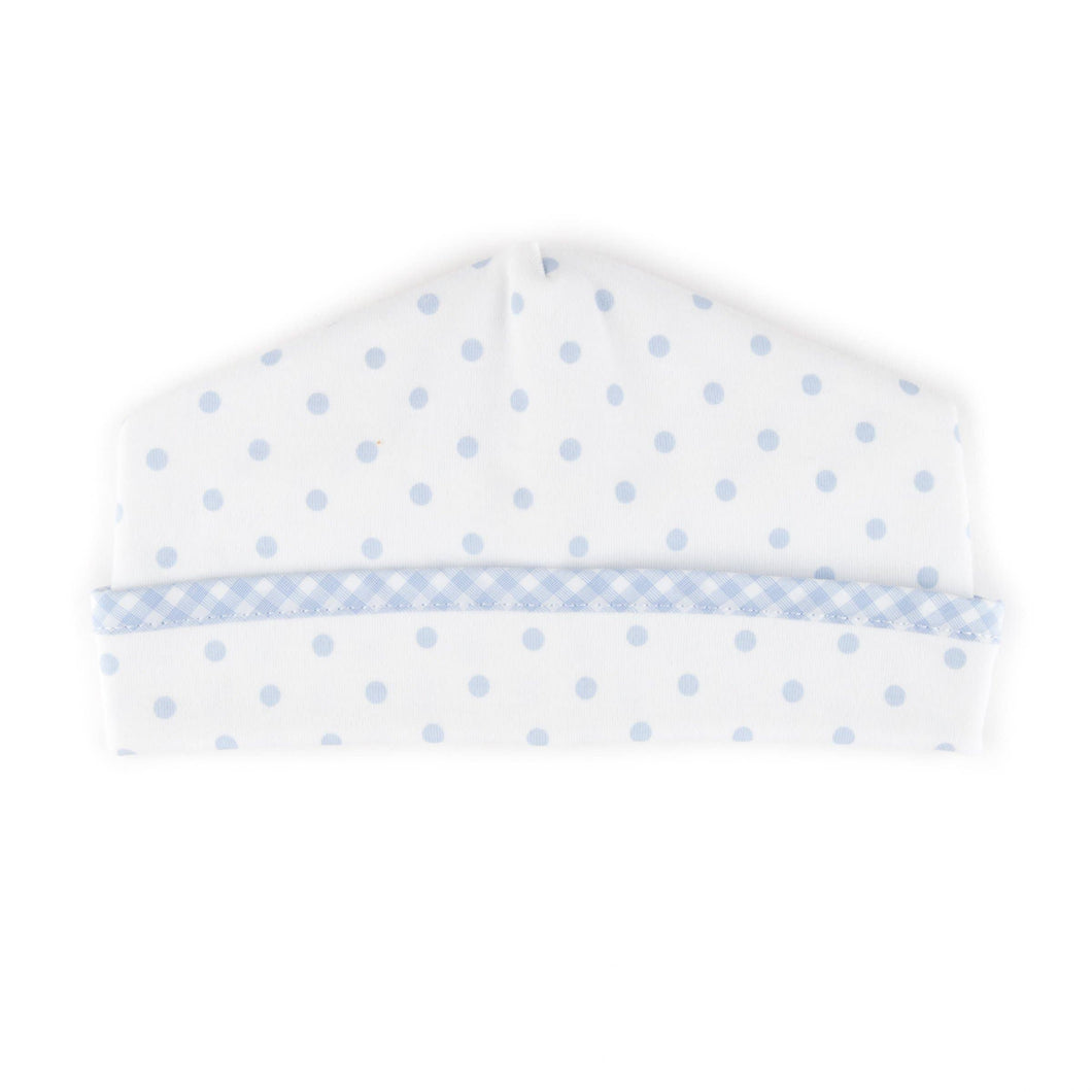Gingham Dots Hat - Blue: Blue